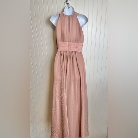 Pink halter top long formal dress floor length back zip size 6 - Picture 2 of 5